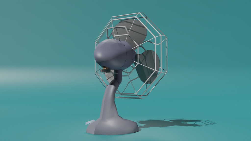 レトロ 扇風機 ローポリ3Dモデル