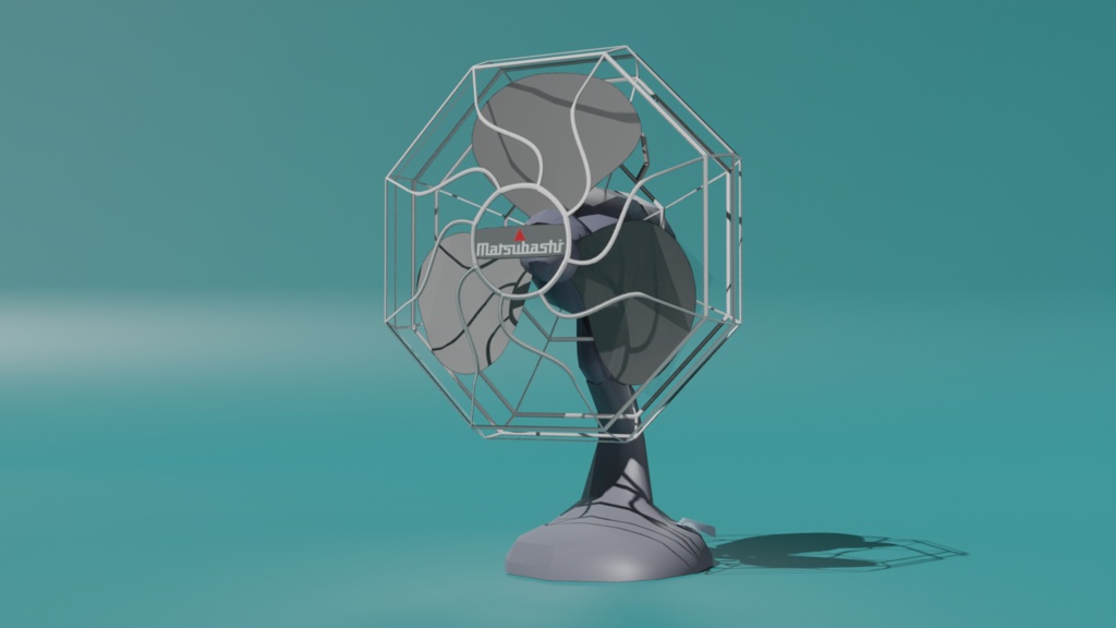 レトロ 扇風機 ローポリ3Dモデル