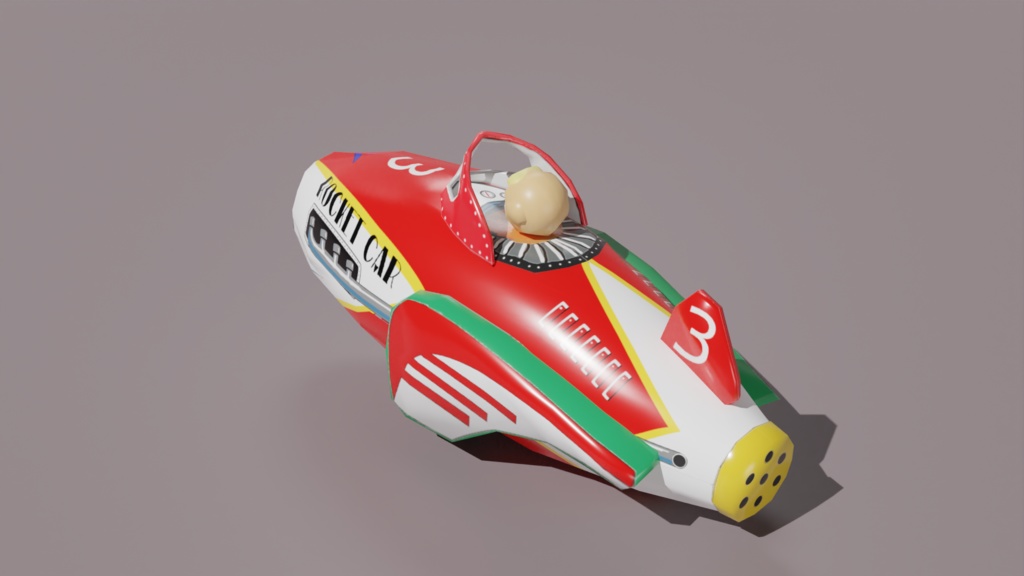 ブリキのおもちゃ ロケットカー3Dモデル