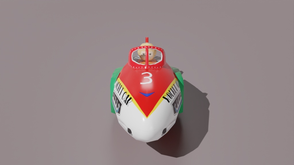 ブリキのおもちゃ ロケットカー3Dモデル