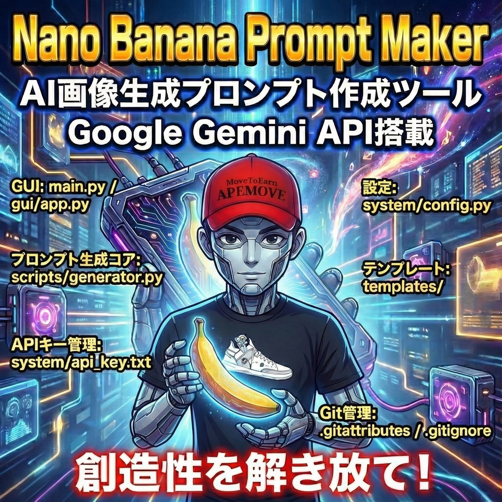 Nano Banana Pro Prompt Maker【Win/Mac対応】AI画像生成プロンプト自動作成ツール