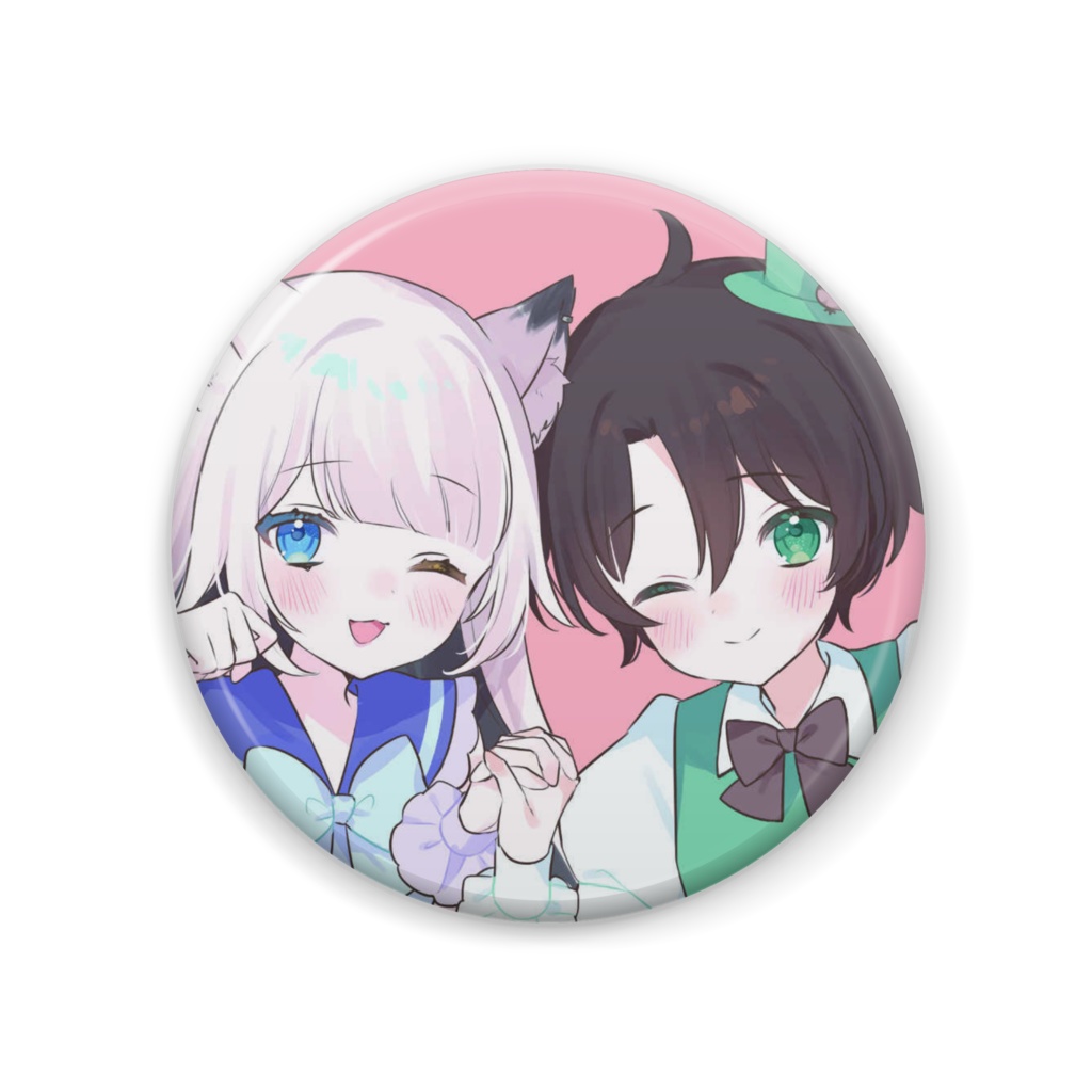 静原リコ×大神蒼輝歌みた記念缶バッチ（二人Ver.）