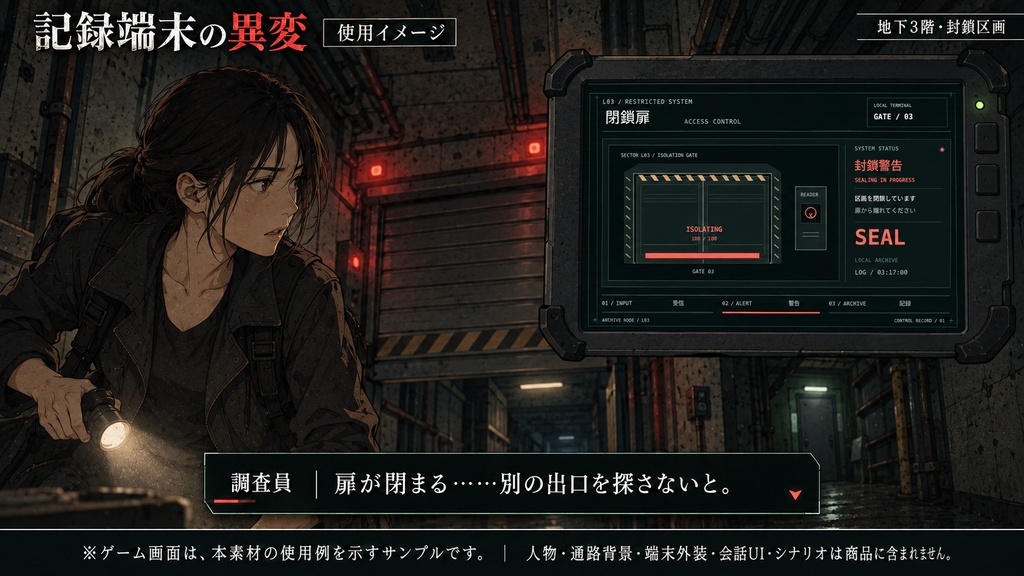 【現代ホラー/TRPG素材】記録端末の異変|4場面×3段階・12演出|APNG/WebP