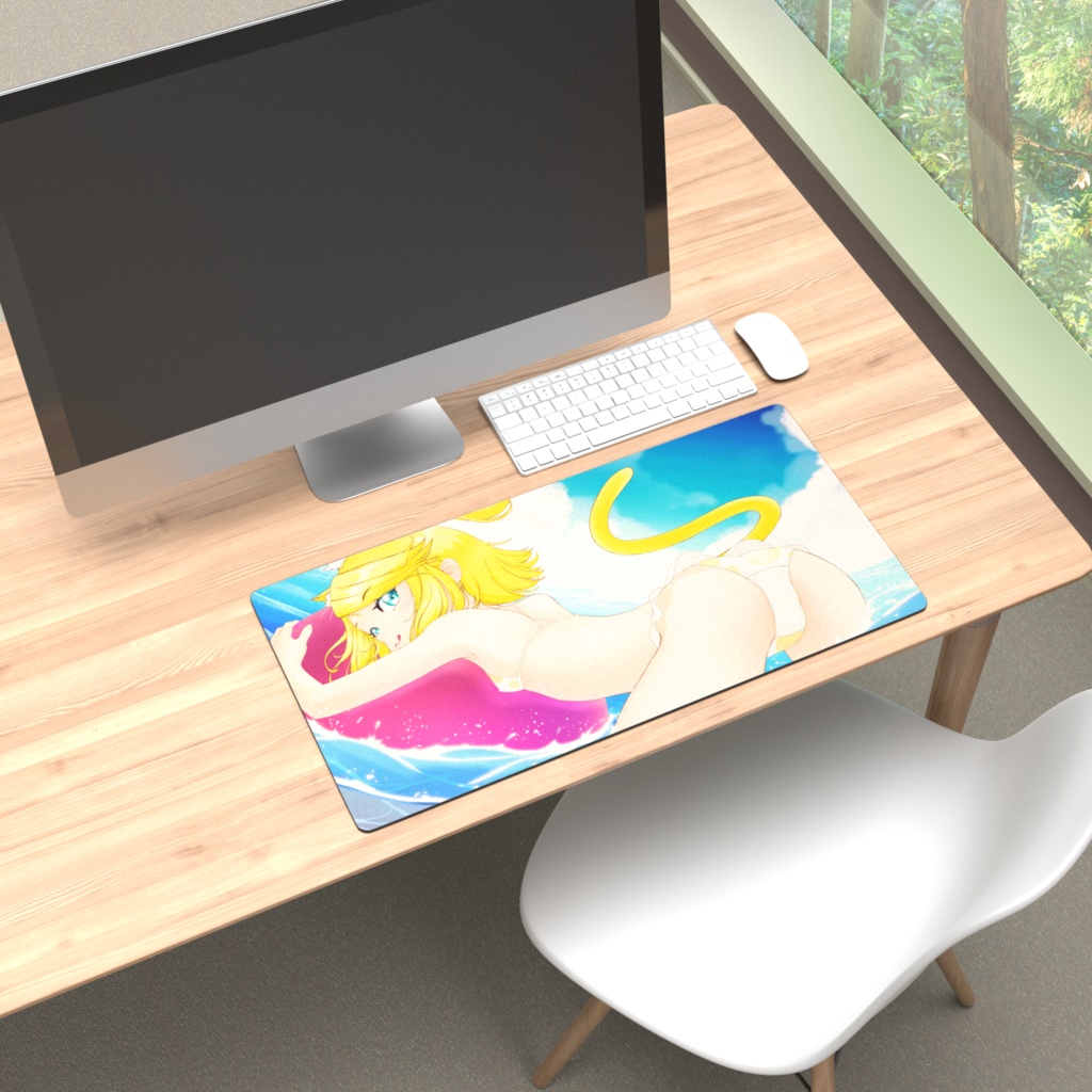 リンちゃんと浜辺でプレイマット