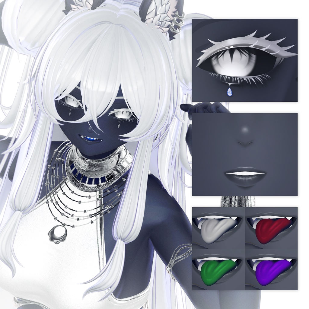 【キシャ・Kisha】Eye & tongue & makeup texture