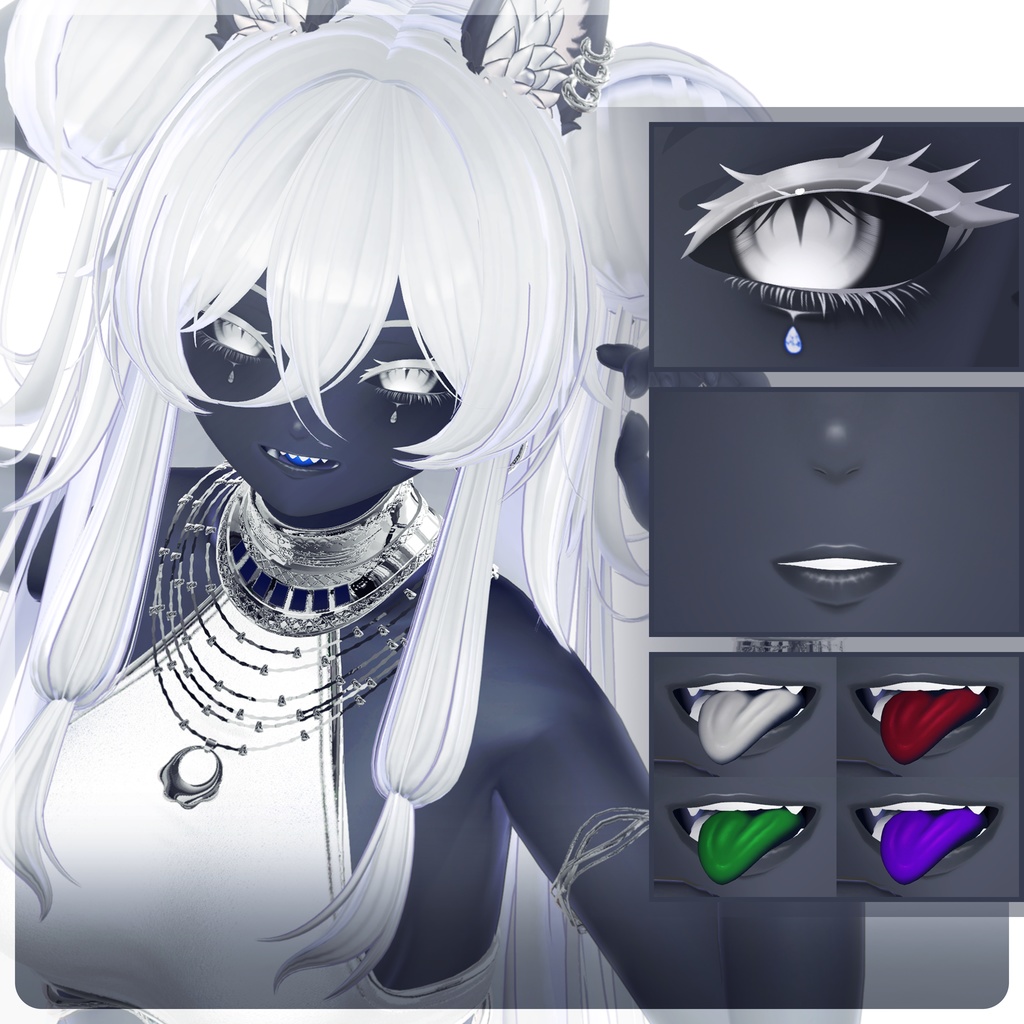 【キシャ・Kisha】Eye & tongue & makeup texture