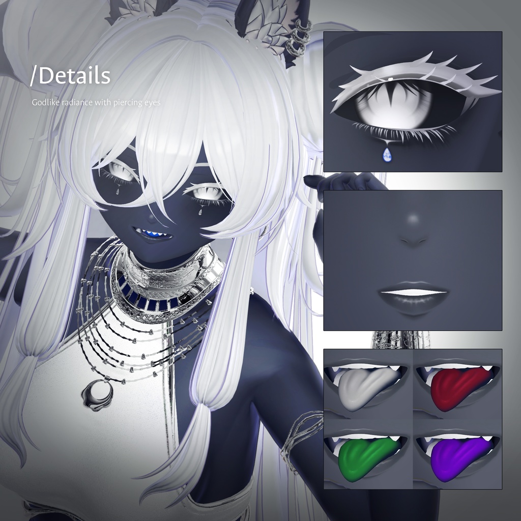 【キシャ・Kisha】Eye & tongue & makeup texture
