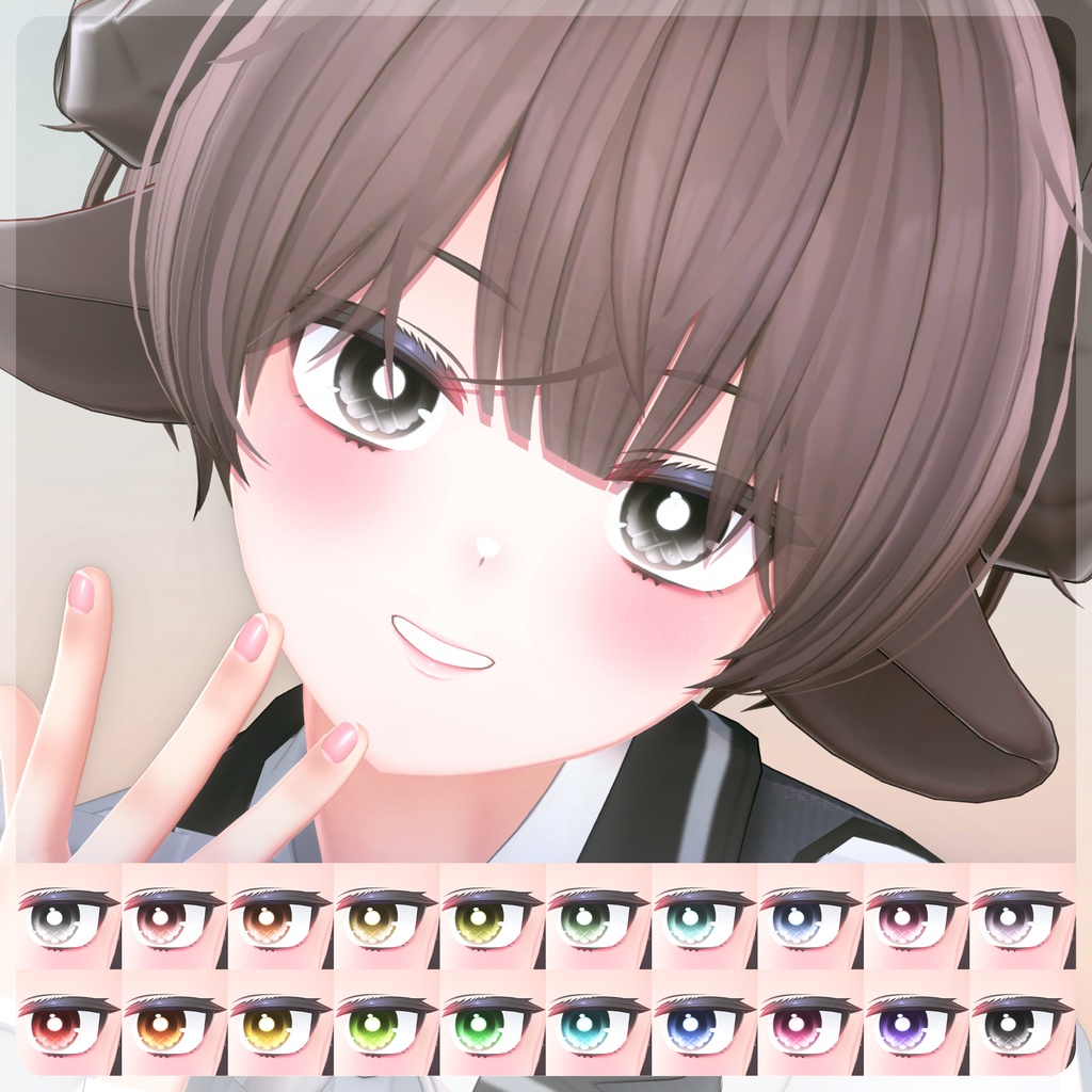 【3 Avatars 対応】Melon eye texture (20 Color)