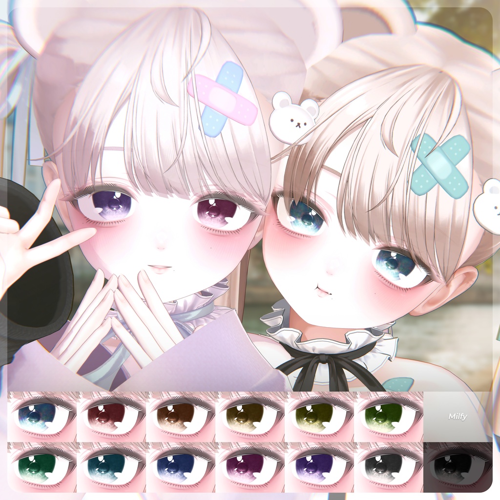 【6 Avatars 対応】Sunlit eye texture (12 Color+Odd eyes variation)