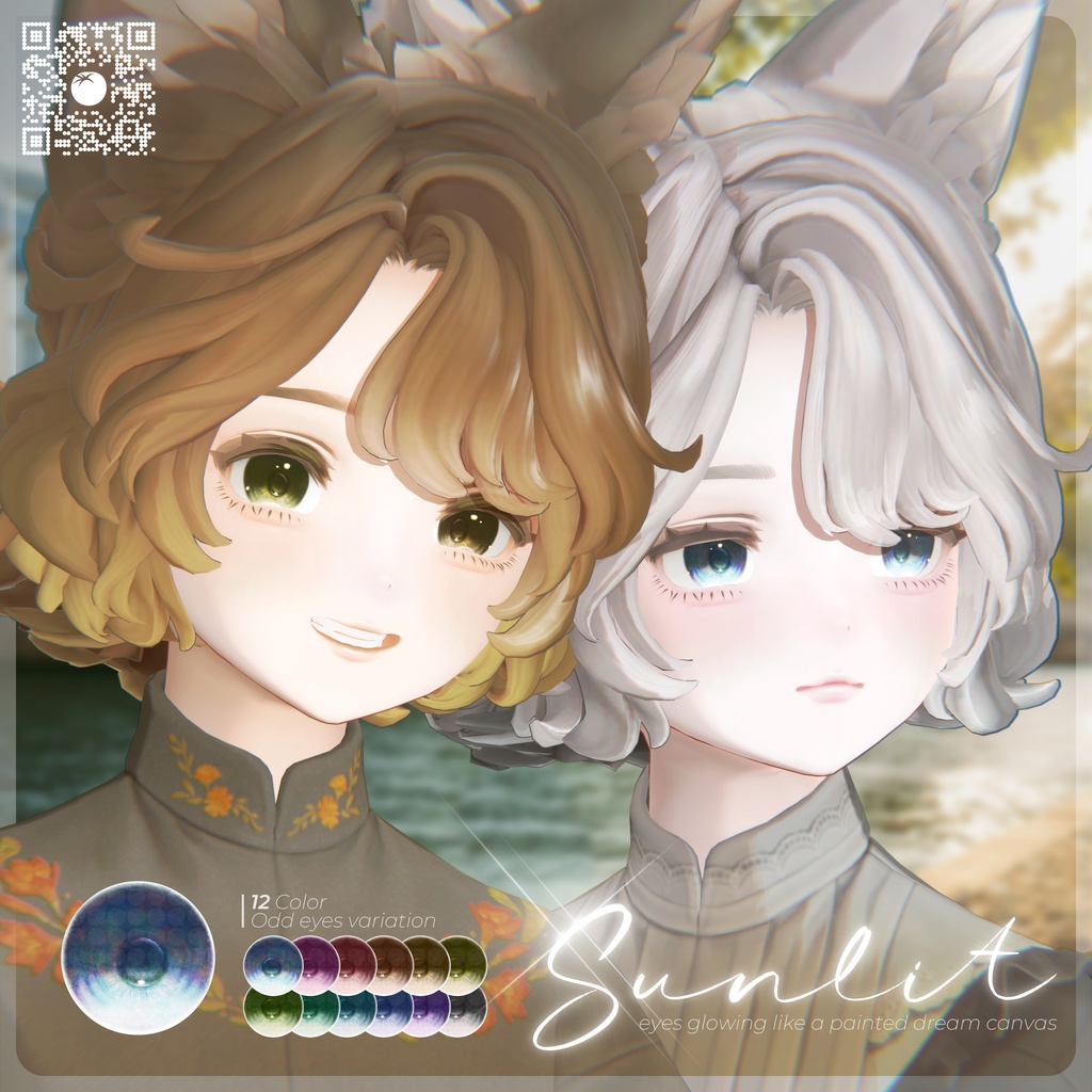 【5 Avatars 対応】Sunlit eye texture (12 Color+Odd eyes variation)