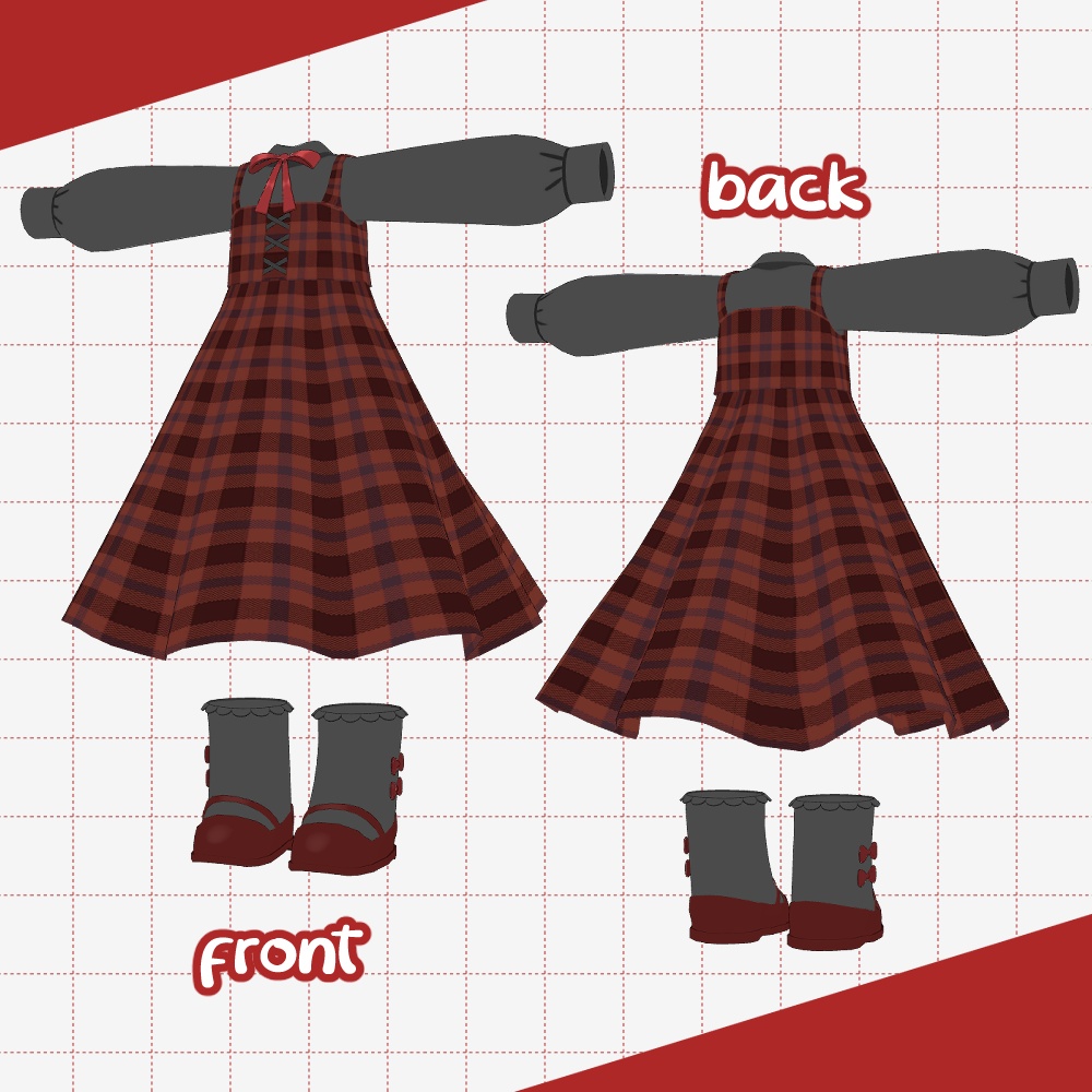 🍒SALE🍒【まめふれんず対応】 🎀CheckCherryRibbon🎀