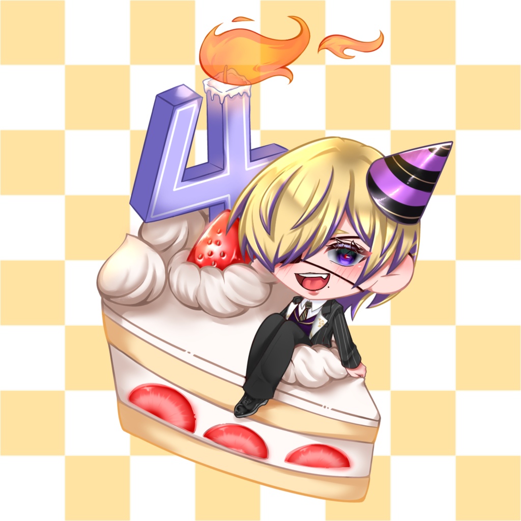 -流星群光-4周年記念缶バッジ