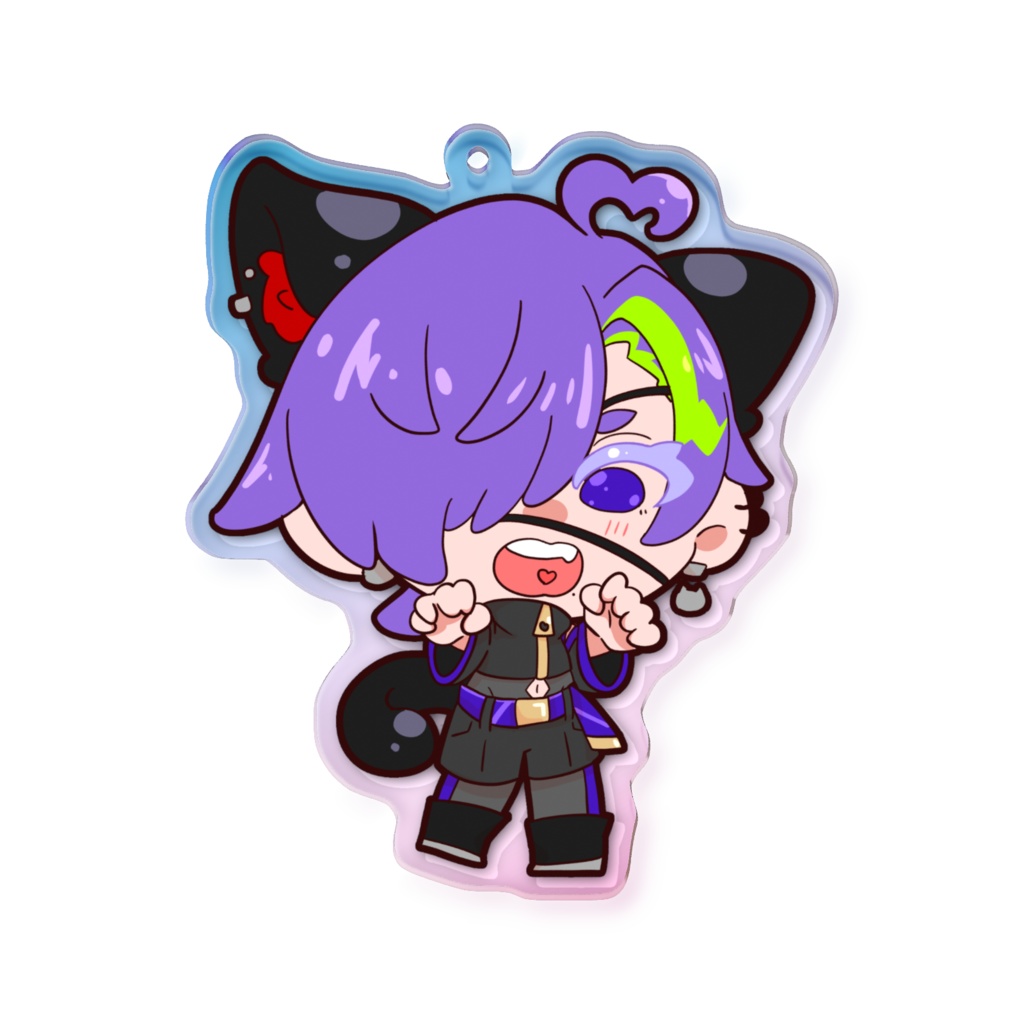 【流星群光】2023ねこサイバー衣装 オーロラアクリルキーホルダー