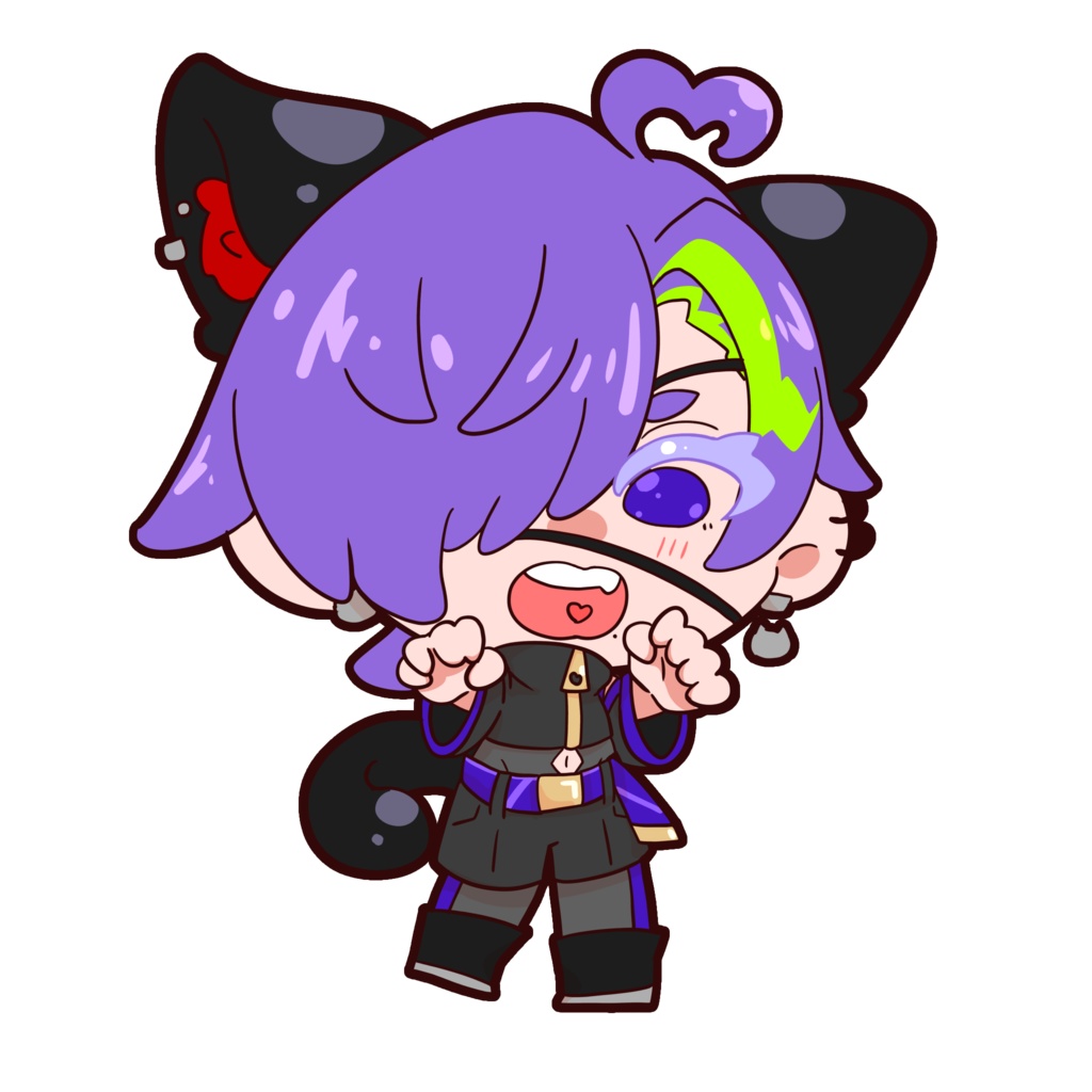 【流星群光】2023ねこサイバー衣装 オーロラアクリルキーホルダー