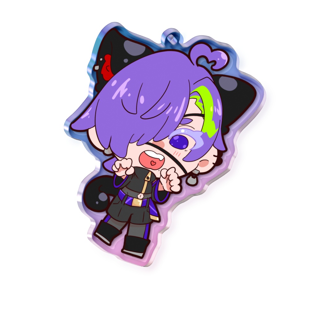 【流星群光】2023ねこサイバー衣装 オーロラアクリルキーホルダー