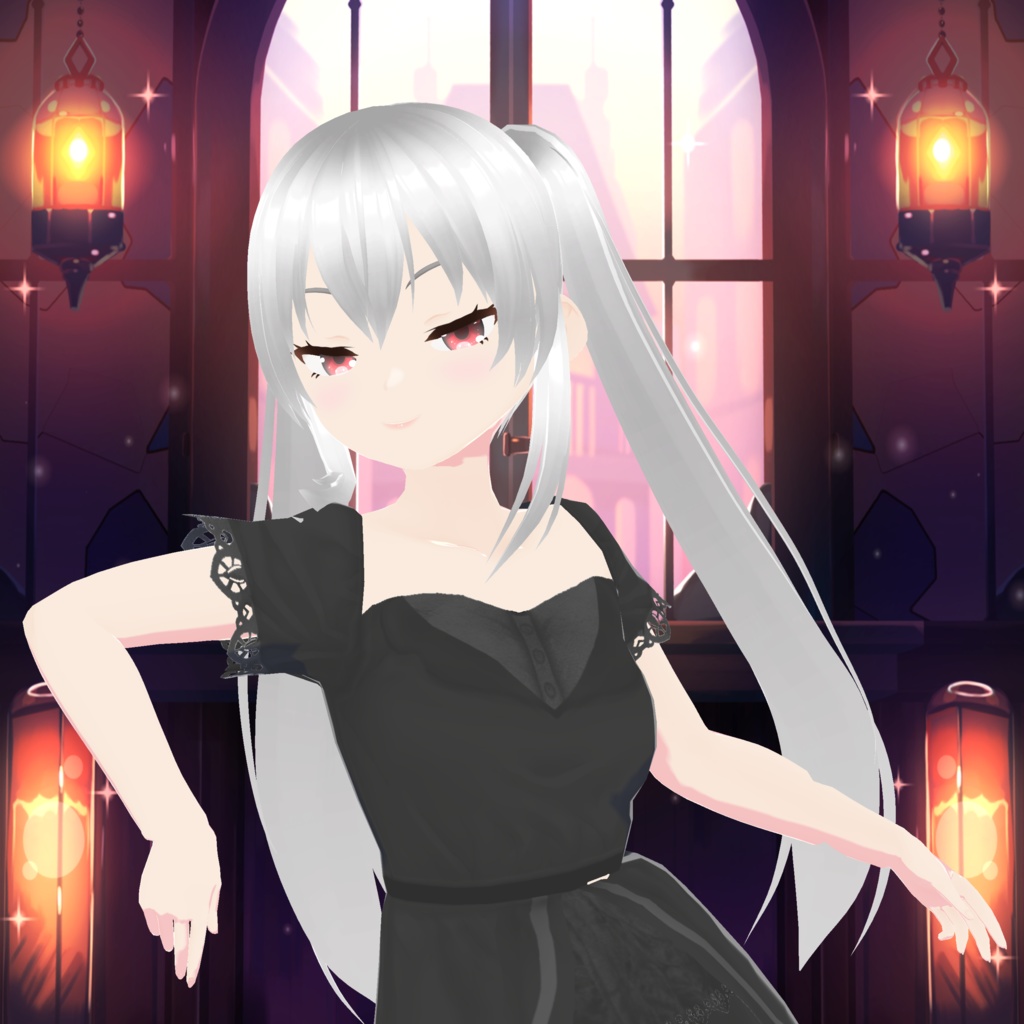 【FREE/無料】VRoid・VRM 銀髪ツインテ娘【VRMモデル】