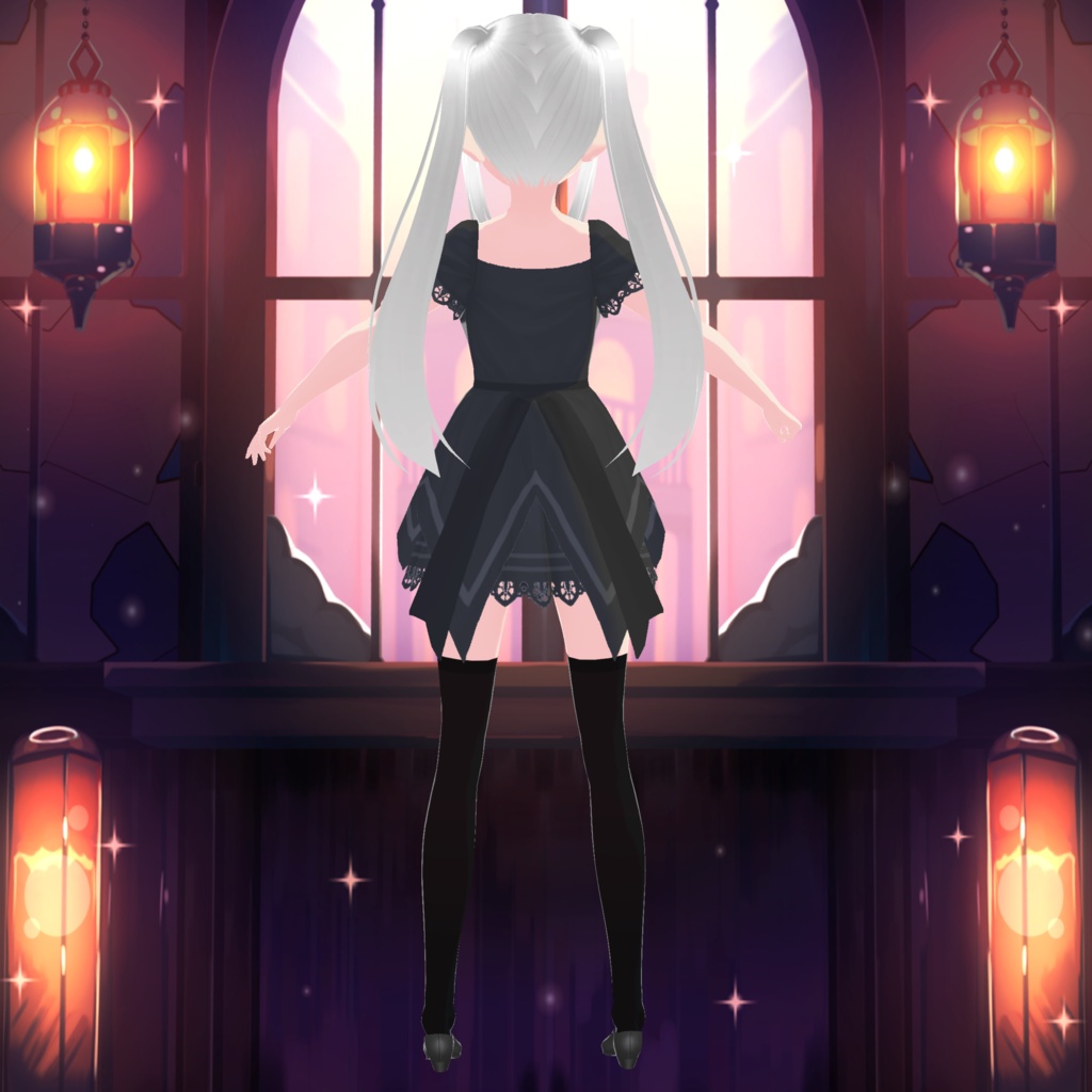 【FREE/無料】VRoid・VRM 銀髪ツインテ娘【VRMモデル】