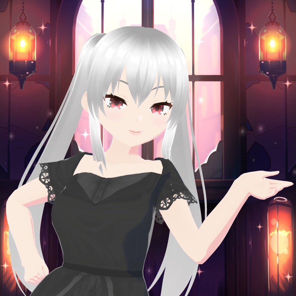 【FREE/無料】VRoid・VRM 銀髪ツインテ娘【VRMモデル】