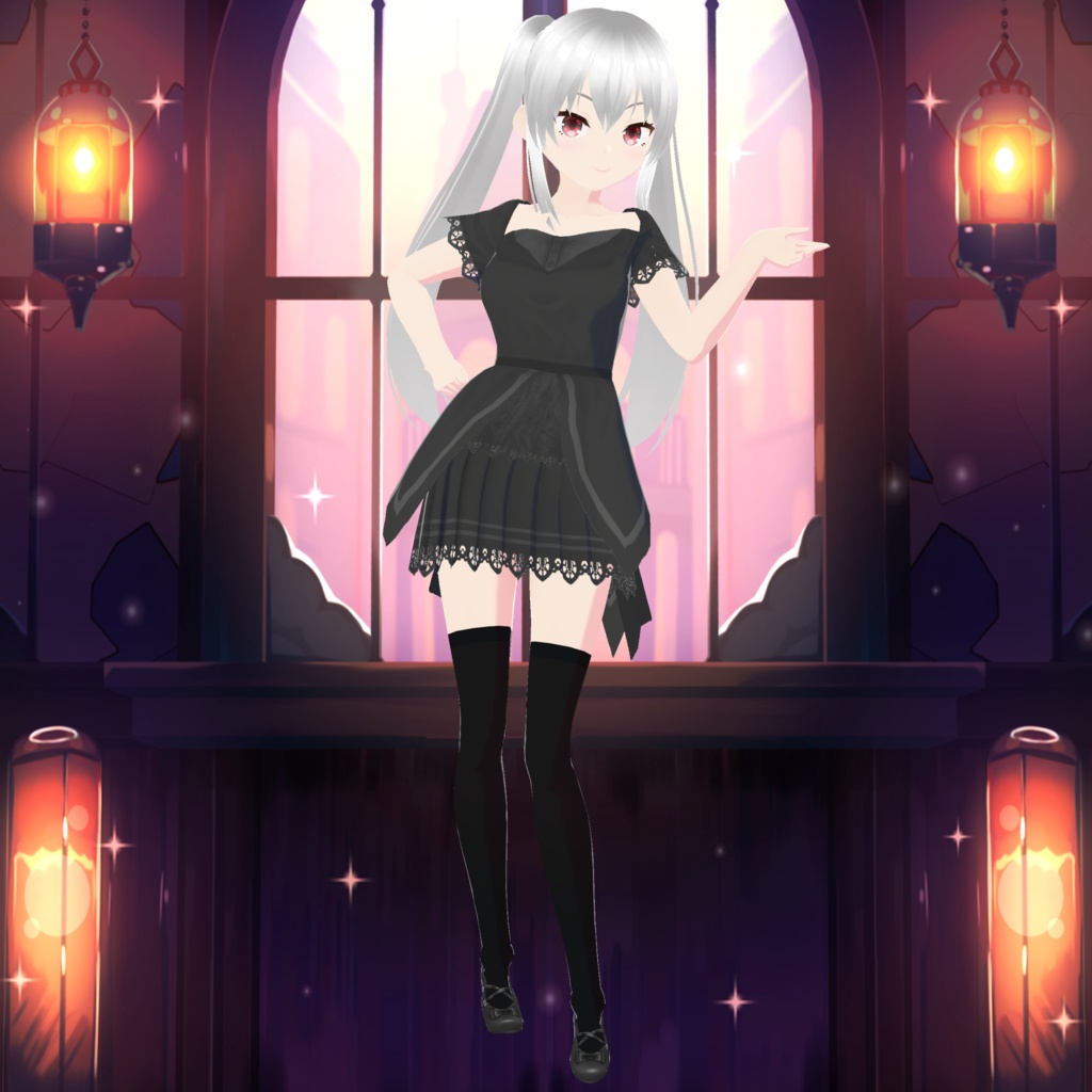 【FREE/無料】VRoid・VRM 銀髪ツインテ娘【VRMモデル】