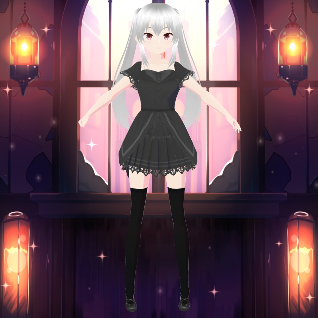 【FREE/無料】VRoid・VRM 銀髪ツインテ娘【VRMモデル】