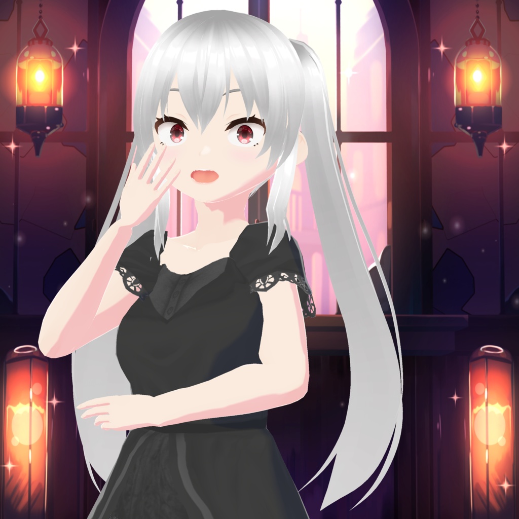 【FREE/無料】VRoid・VRM 銀髪ツインテ娘【VRMモデル】