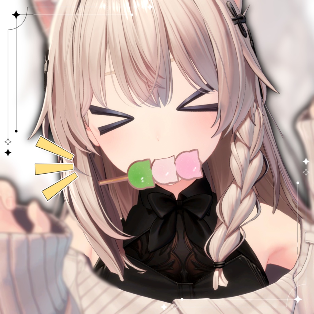 【無料/free 汎用】三色ねこだんご🍡/ 三色団子