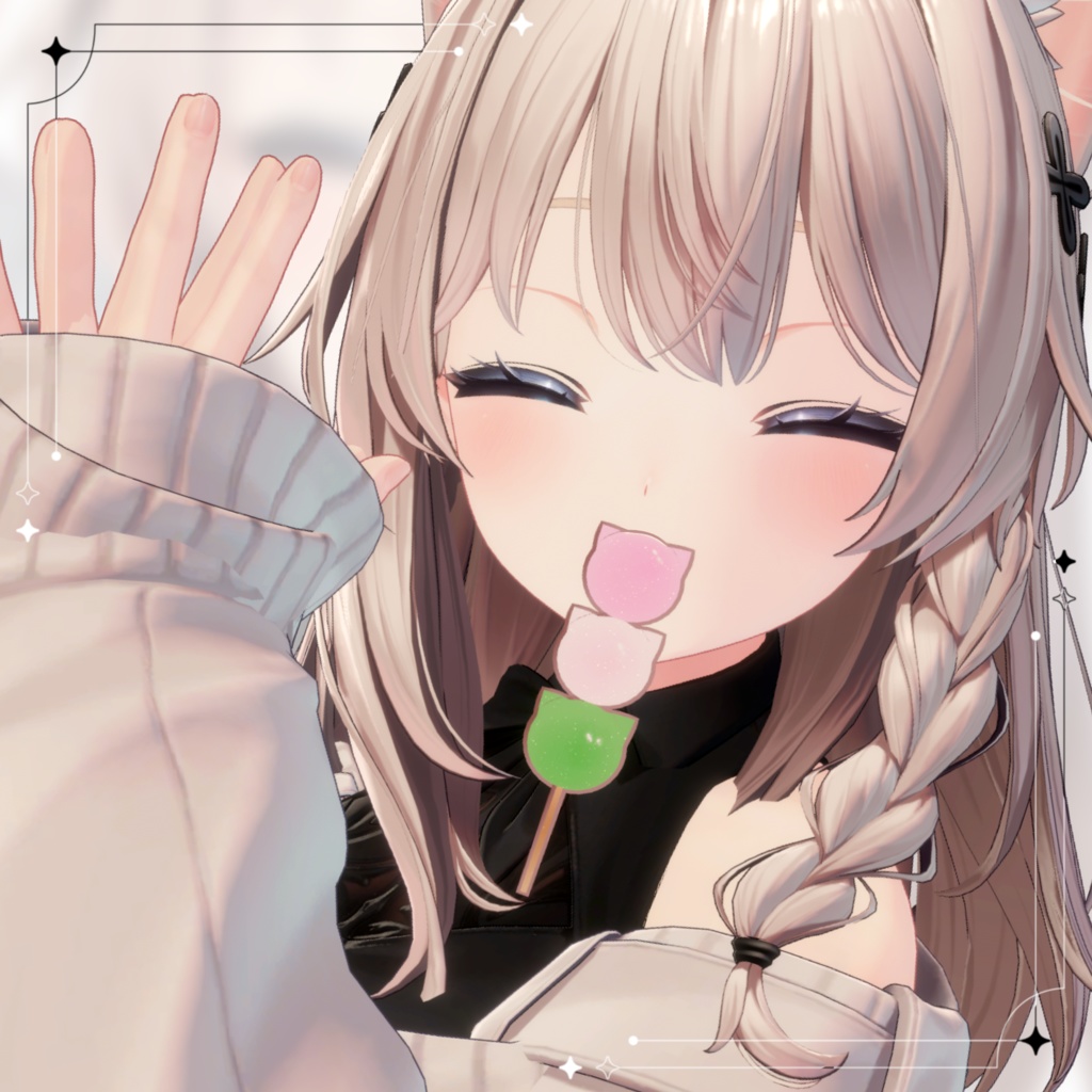 【無料/free 汎用】三色ねこだんご🍡/ 三色団子