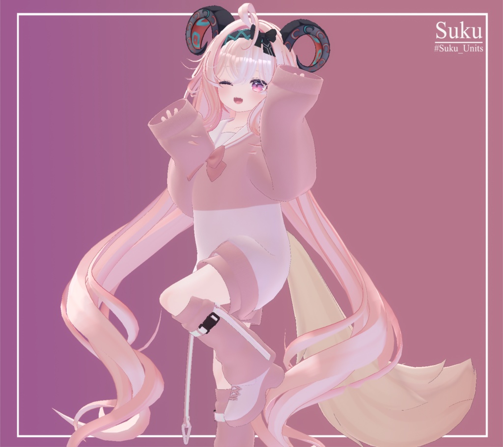 SALE【8アバター対応】Back Twin Hair