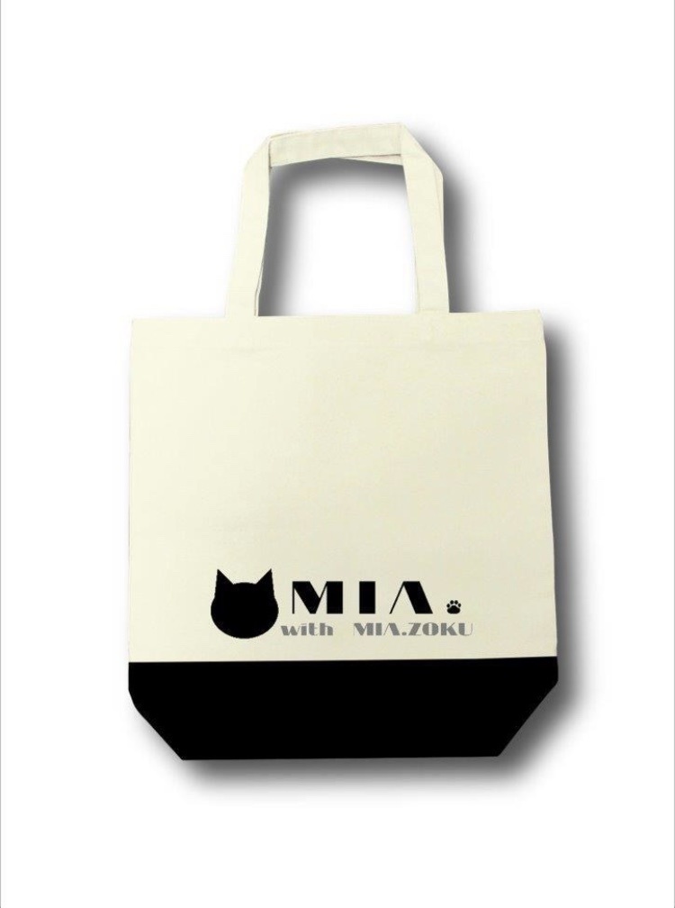みあ族といっしょ🐱白黒トートバッグ