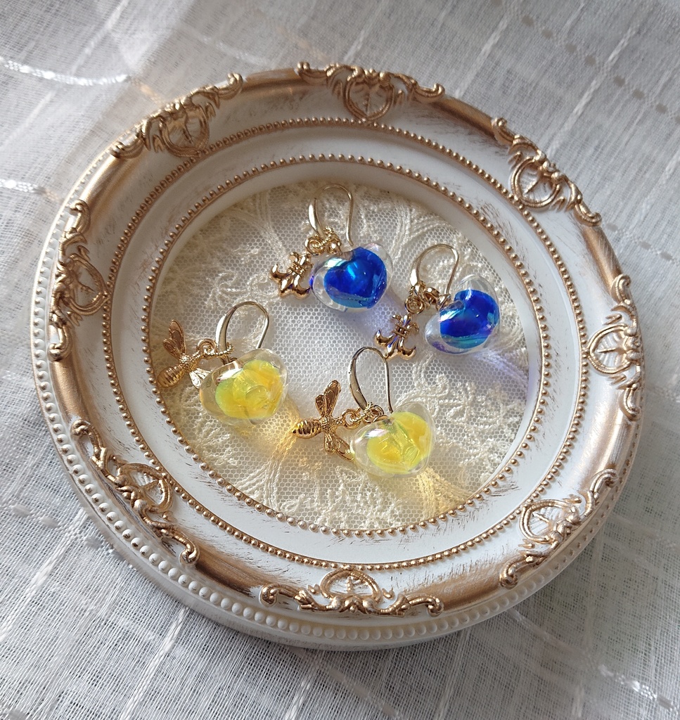 推し色ハートピアス(イエロー)