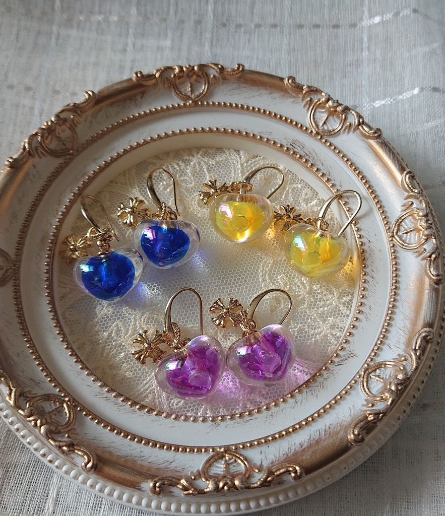 推し色ハートピアス(イエロー)