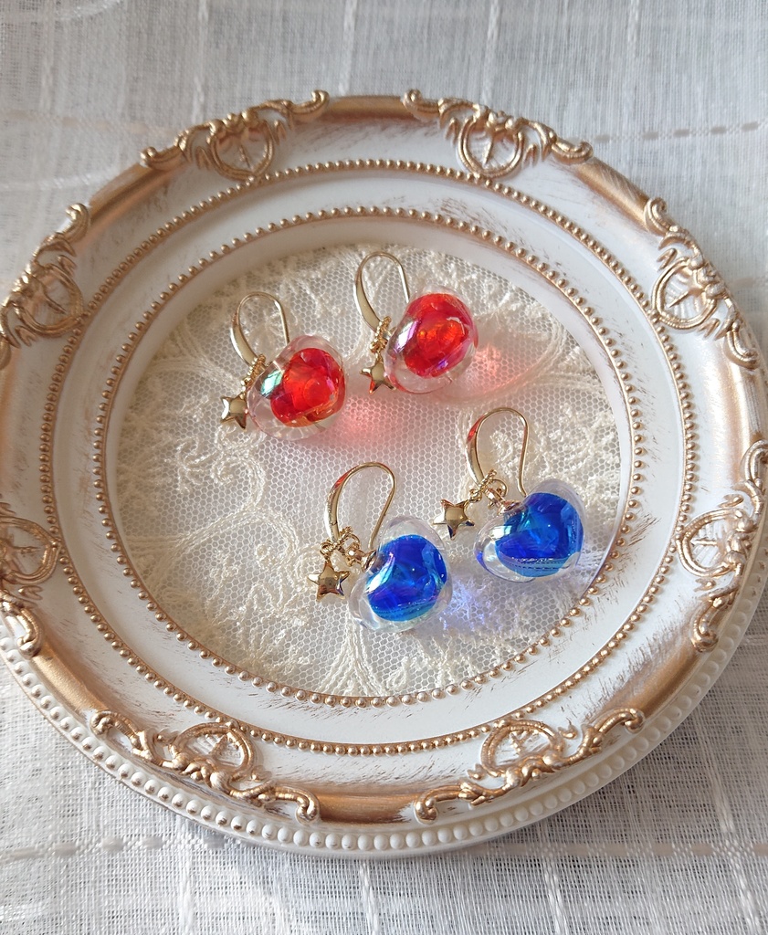 推し色ハートピアス(レッド)