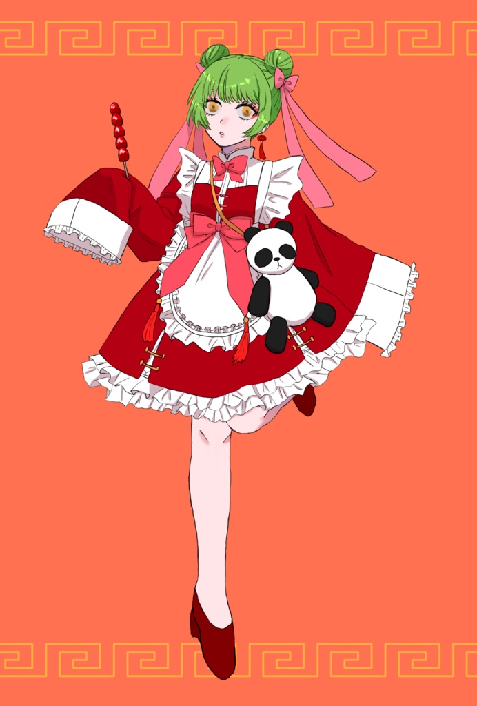 チャイナ服の女の子 ポストカード