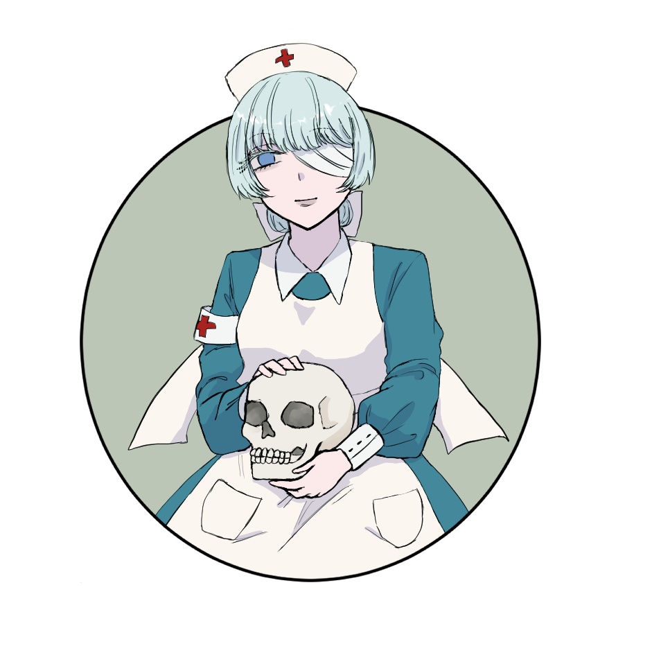 骨と女の子 ステッカー