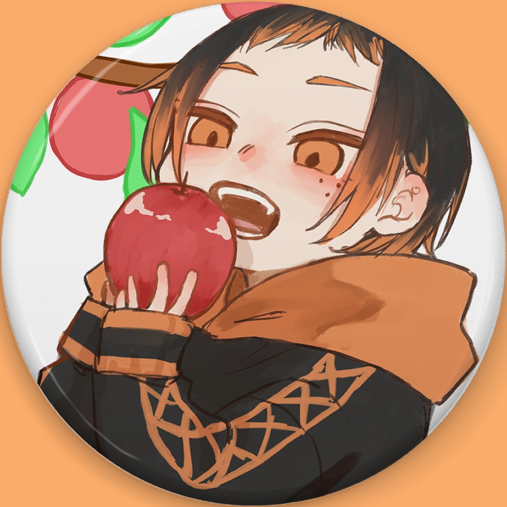 缶バッジ01　りんご　残り2個