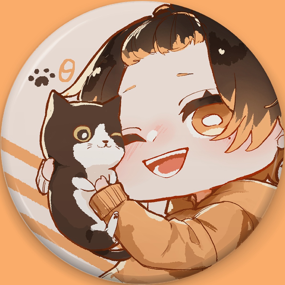 缶バッジ06　猫じゃれ