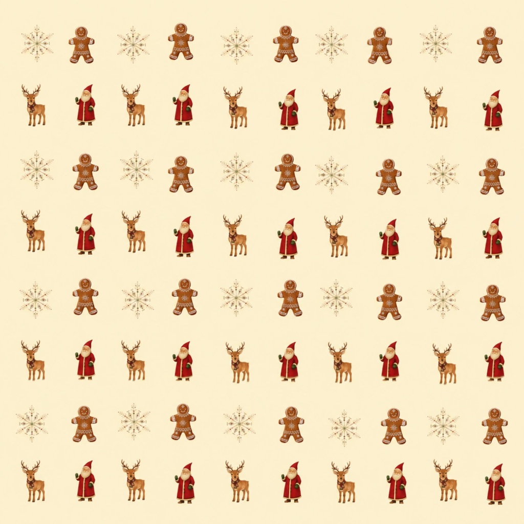 アンティークな北欧クリスマス/デジタルペーパー5枚セット