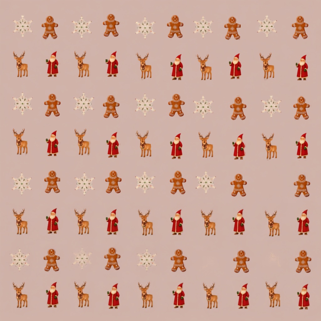 アンティークな北欧クリスマス/デジタルペーパー5枚セット