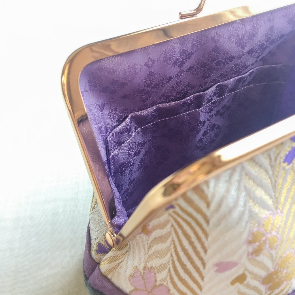 【剣が刻】金襴がま口…『紫桜』