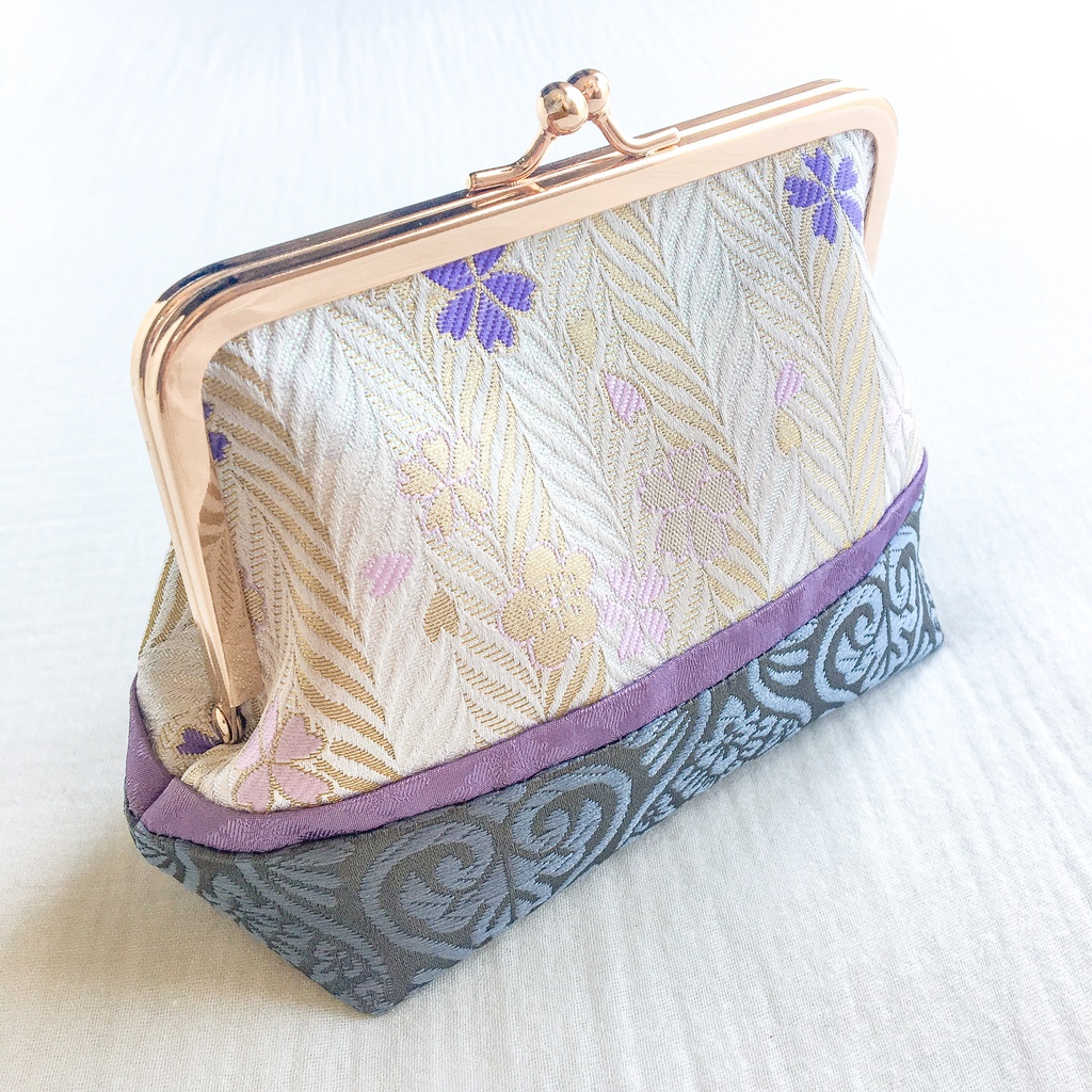 【剣が刻】金襴がま口…『紫桜』