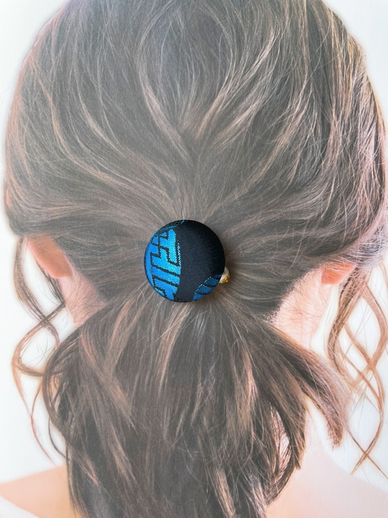 【剣が刻】金襴ヘアゴム…『鶴間大吉』