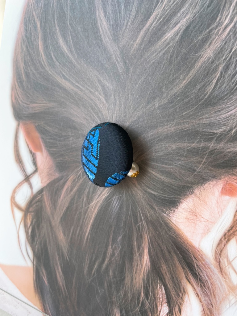 【剣が刻】金襴ヘアゴム…『鶴間大吉』