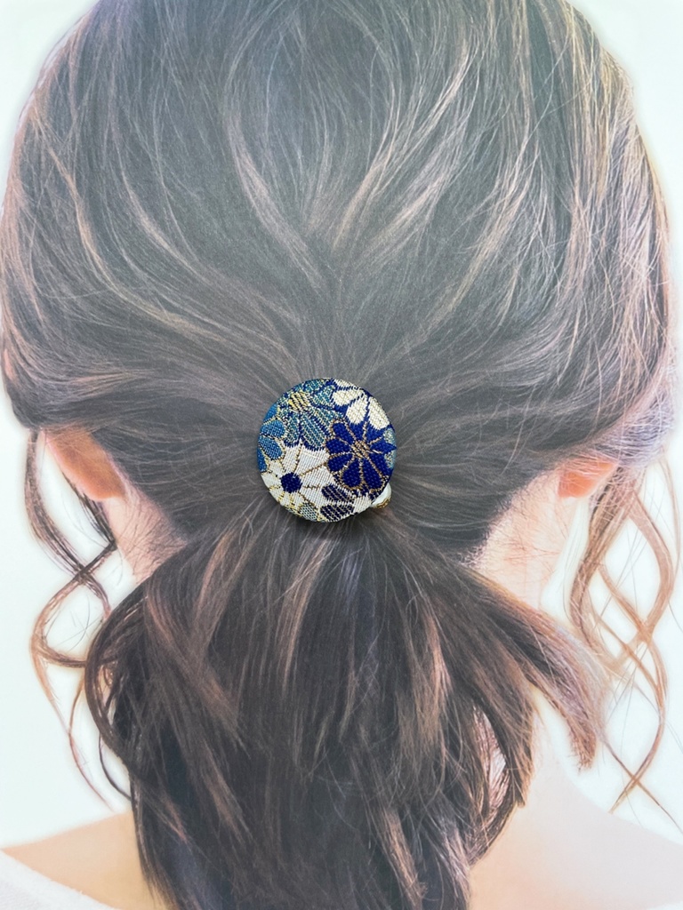 【剣が刻】金襴ヘアゴム…『浪』