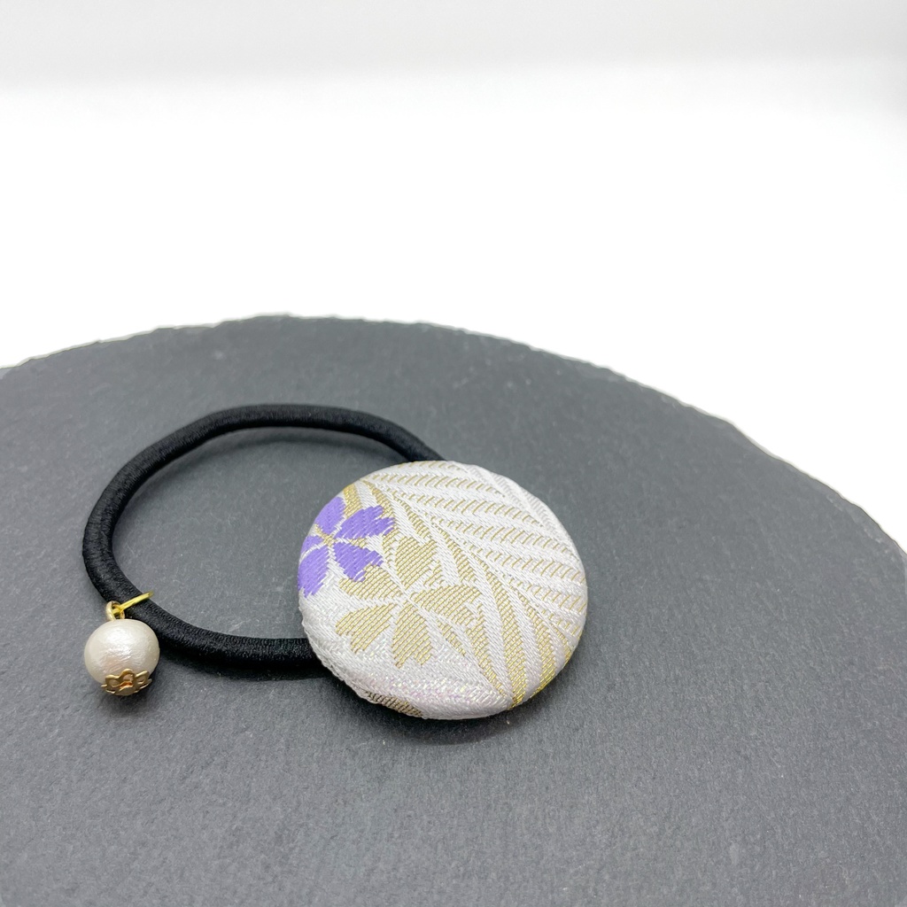 【剣が刻】金襴ヘアゴム…『紫桜』