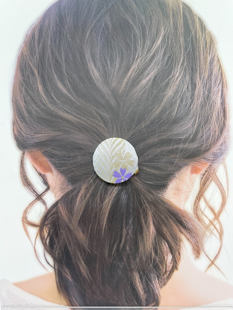 【剣が刻】金襴ヘアゴム…『紫桜』