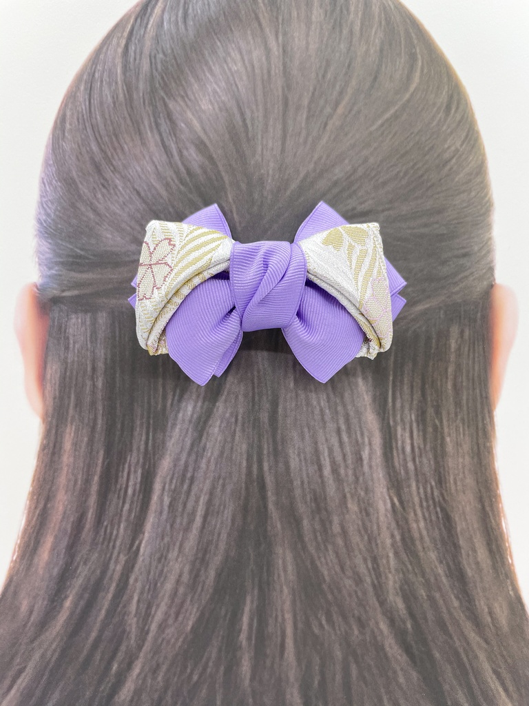 【剣が刻】金襴バレッタ…『紫桜』