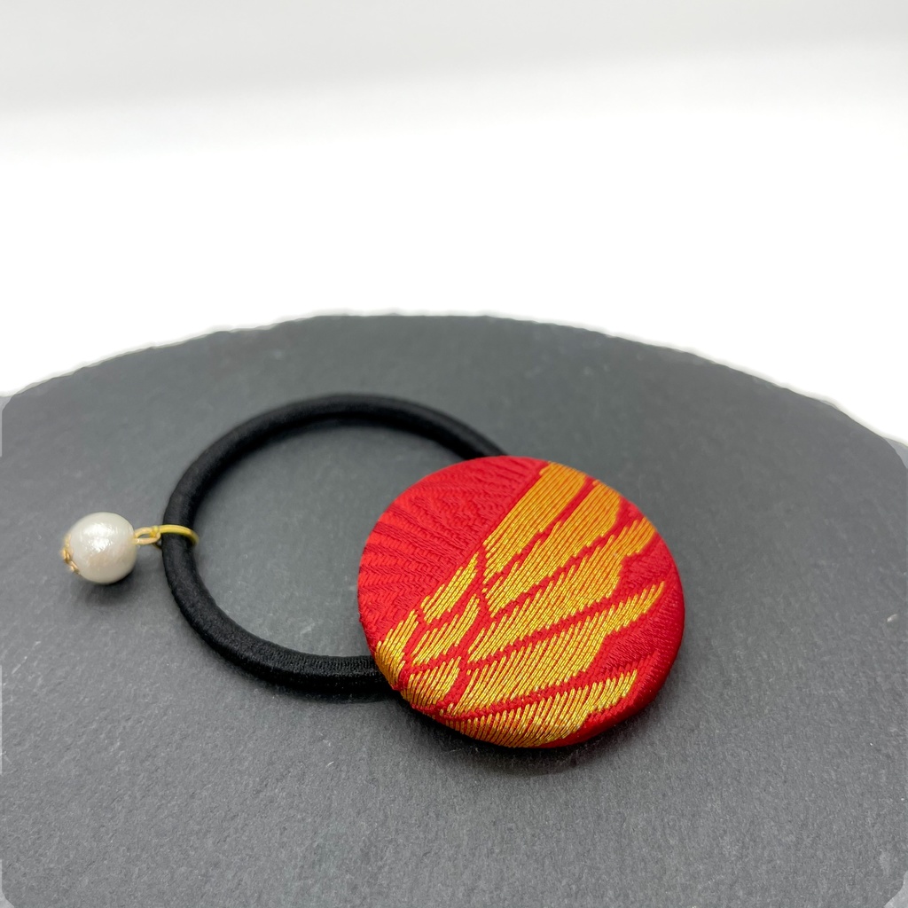 【剣が刻】金襴ヘアゴム…『鴇羽』