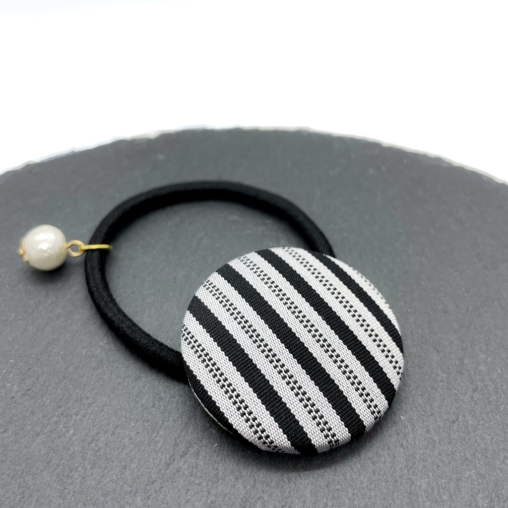 【剣が刻】金襴ヘアゴム...『縹茶半次』