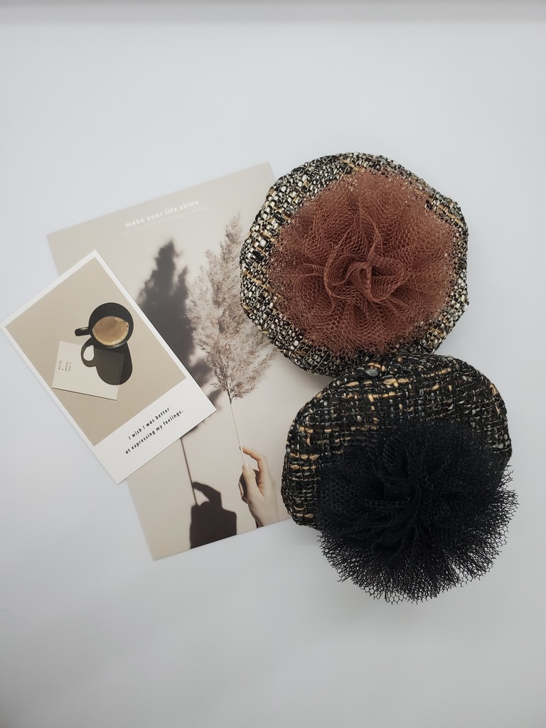 pompom-beret  Tweed 