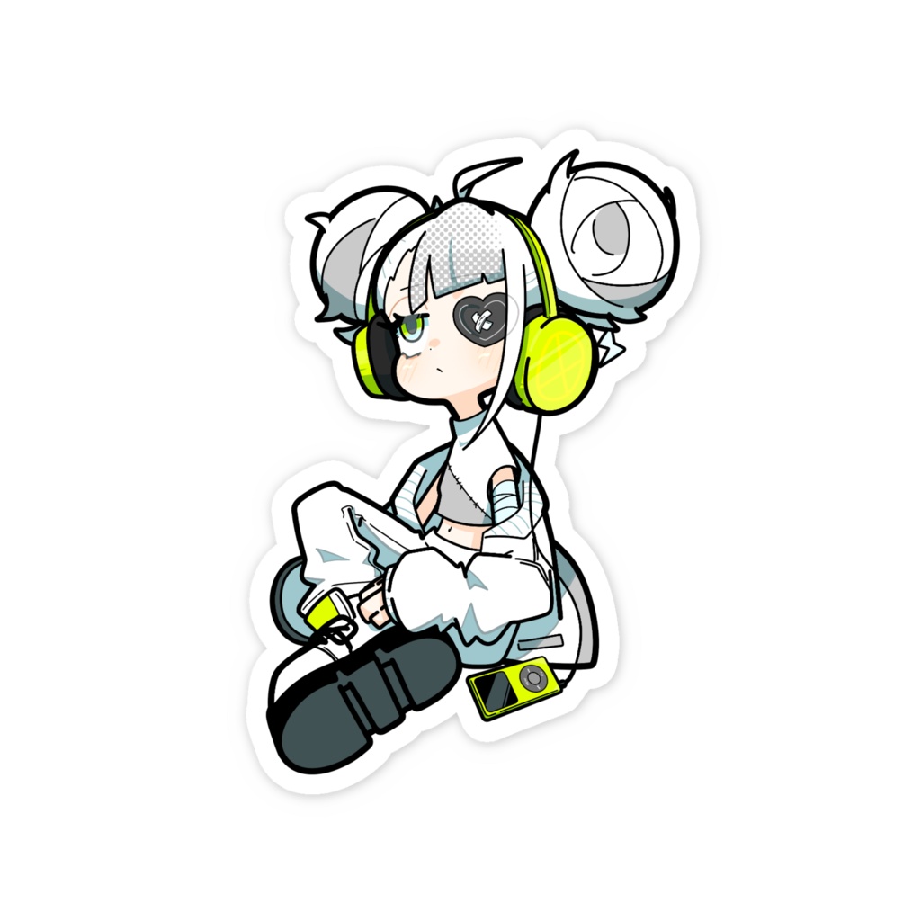 麦くま(白)人Verステッカー